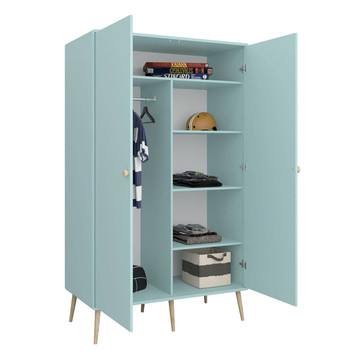 Gaia Wardrobe 2 Doors in Cool Mint - TidySpaces