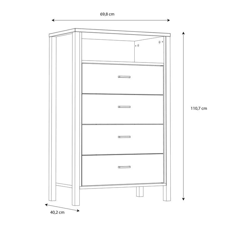 High Rock Chest of Drawers in Matt Black/Riviera Oak - TidySpaces