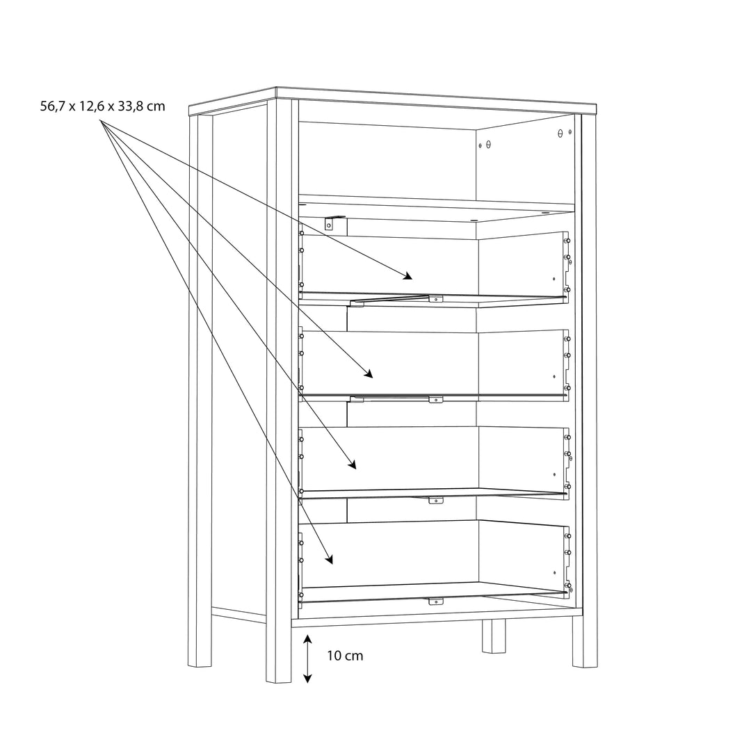 High Rock Chest of Drawers in Matt Black/Riviera Oak - TidySpaces