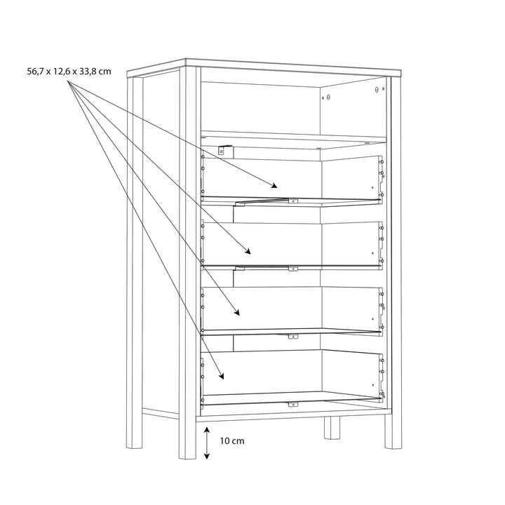 High Rock Chest of Drawers in Matt Black/Riviera Oak - TidySpaces