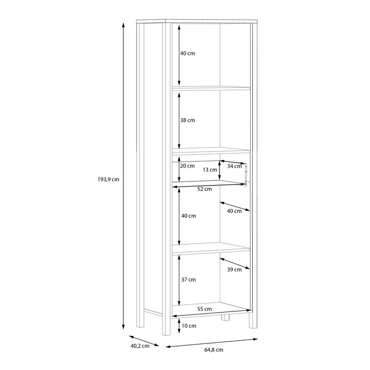 High Rock Shelf Unit in Matt Black/Riviera Oak - TidySpaces