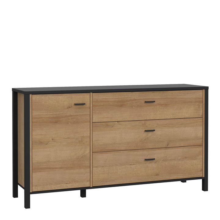 High Rock Sideboard in Matt Black/Riviera Oak - TidySpaces