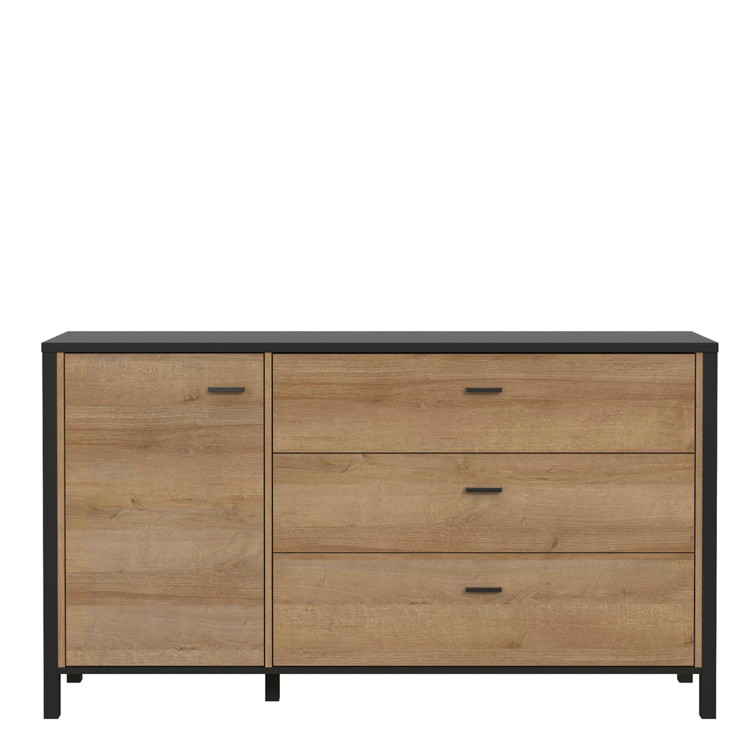 High Rock Sideboard in Matt Black/Riviera Oak - TidySpaces