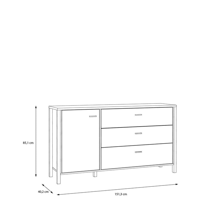 High Rock Sideboard in Matt Black/Riviera Oak - TidySpaces