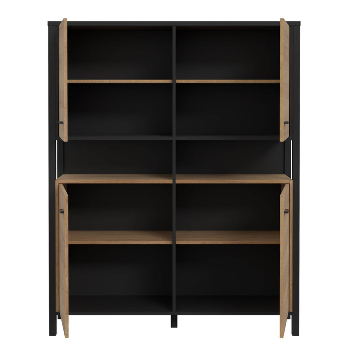 High Rock Storage Cabinet in Matt Black/Riviera Oak - TidySpaces