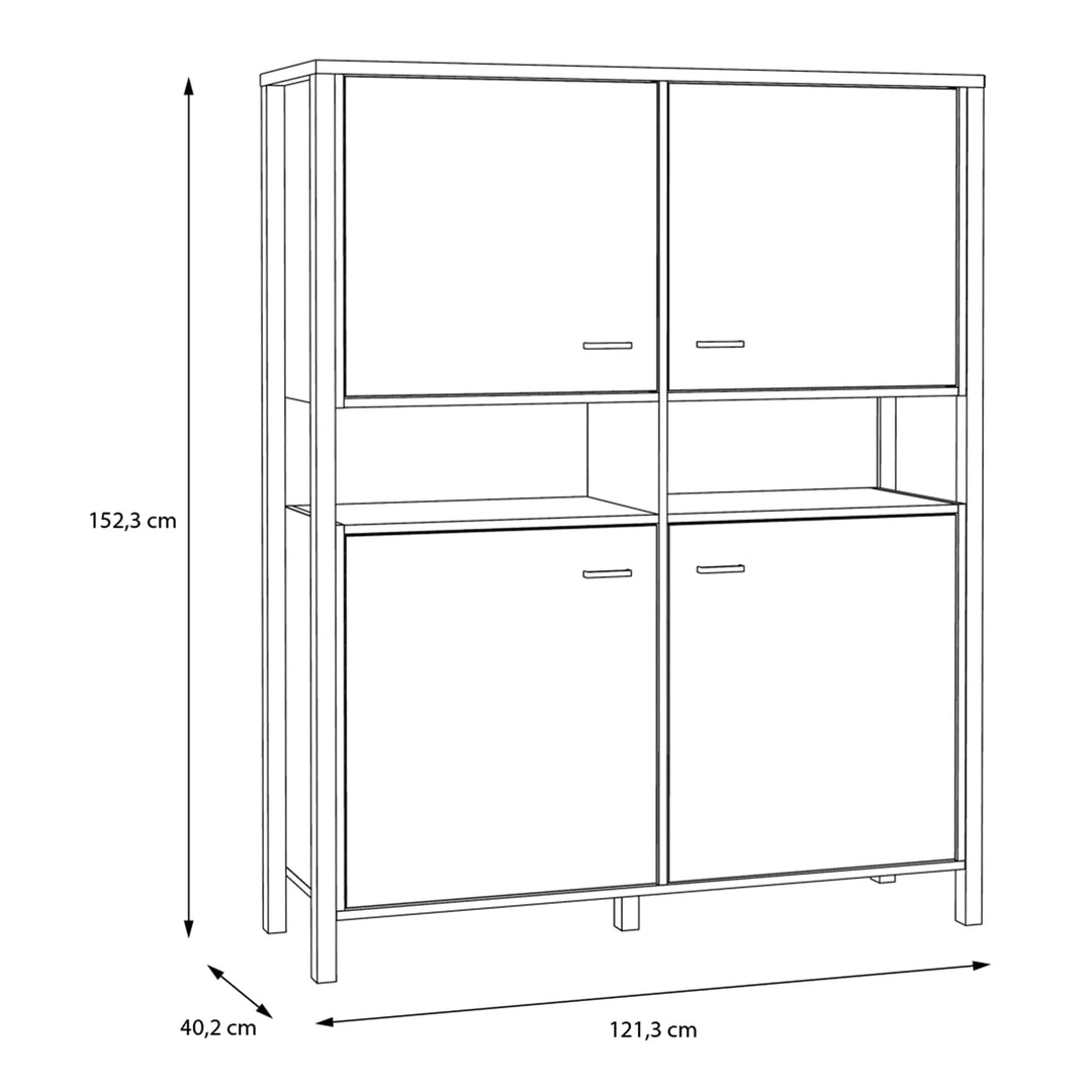 High Rock Storage Cabinet in Matt Black/Riviera Oak - TidySpaces