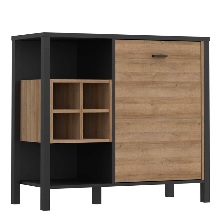 High Rock Storage / Display Chest in Matt Black/Riviera Oak - TidySpaces