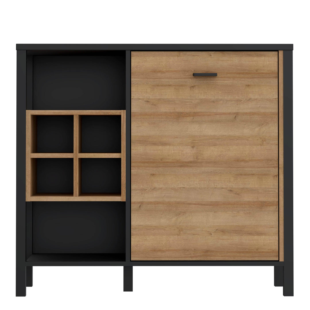 High Rock Storage / Display Chest in Matt Black/Riviera Oak - TidySpaces