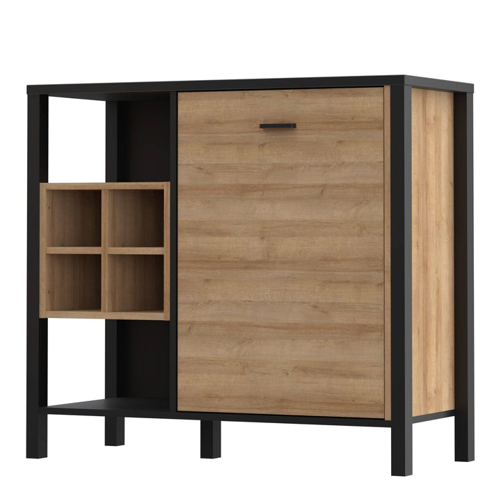 High Rock Storage / Display Chest in Matt Black/Riviera Oak - TidySpaces