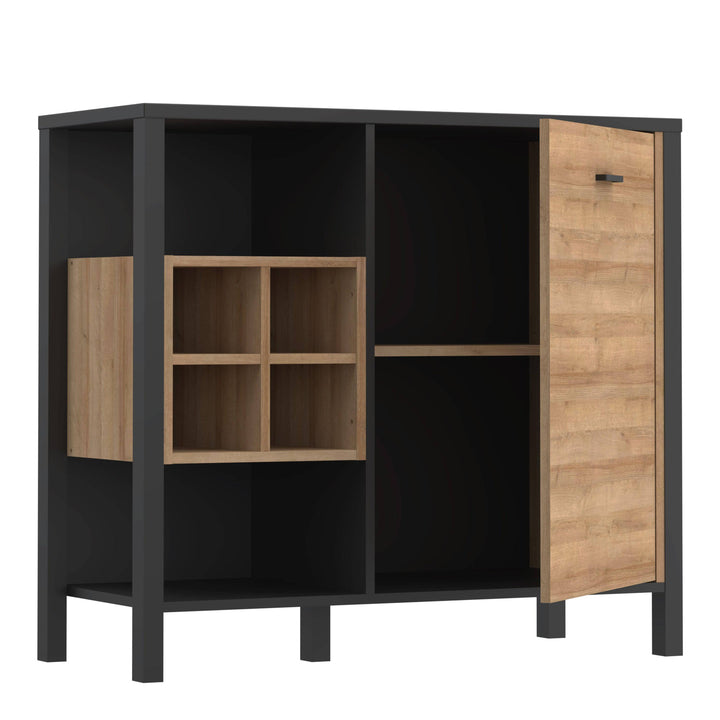 High Rock Storage / Display Chest in Matt Black/Riviera Oak - TidySpaces