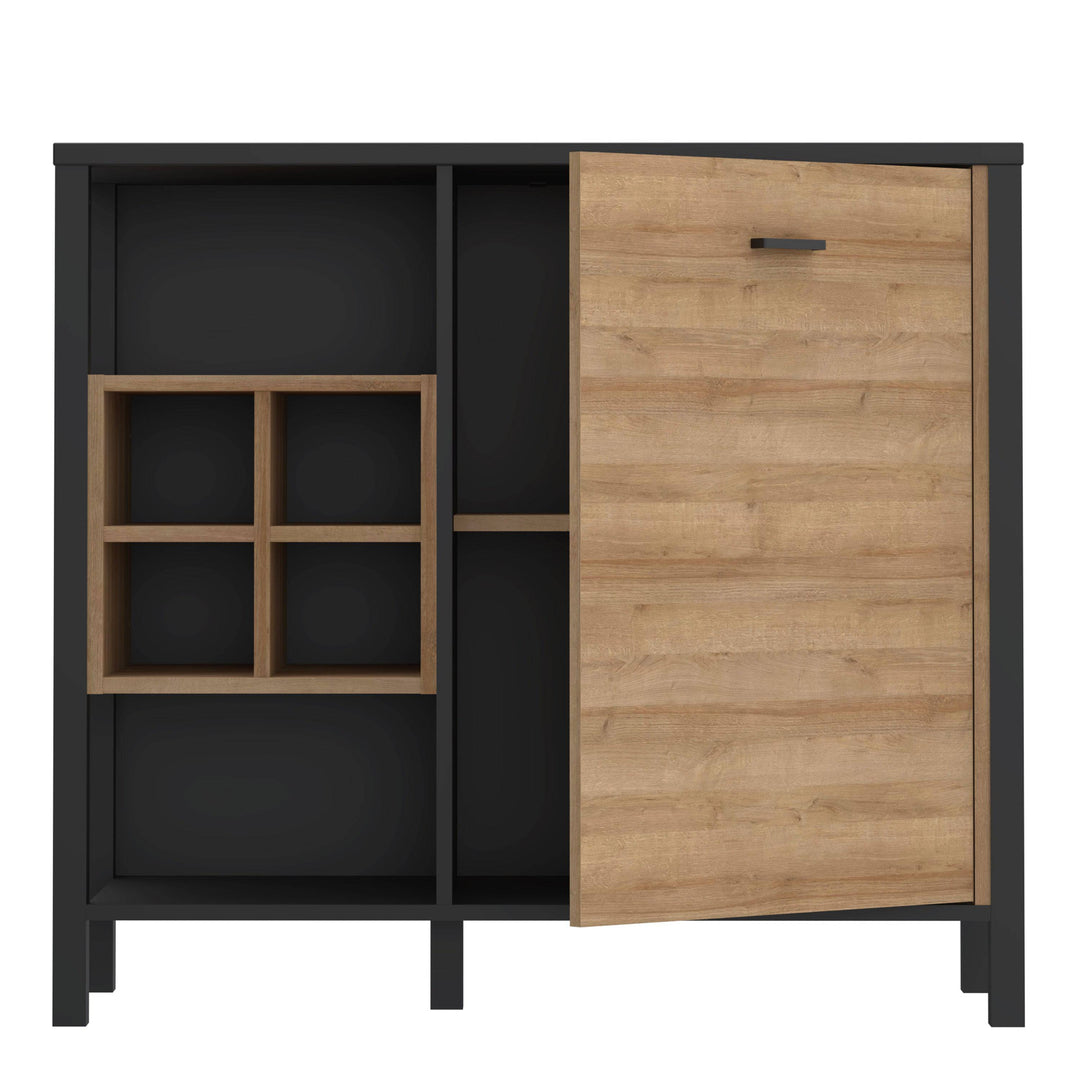 High Rock Storage / Display Chest in Matt Black/Riviera Oak - TidySpaces