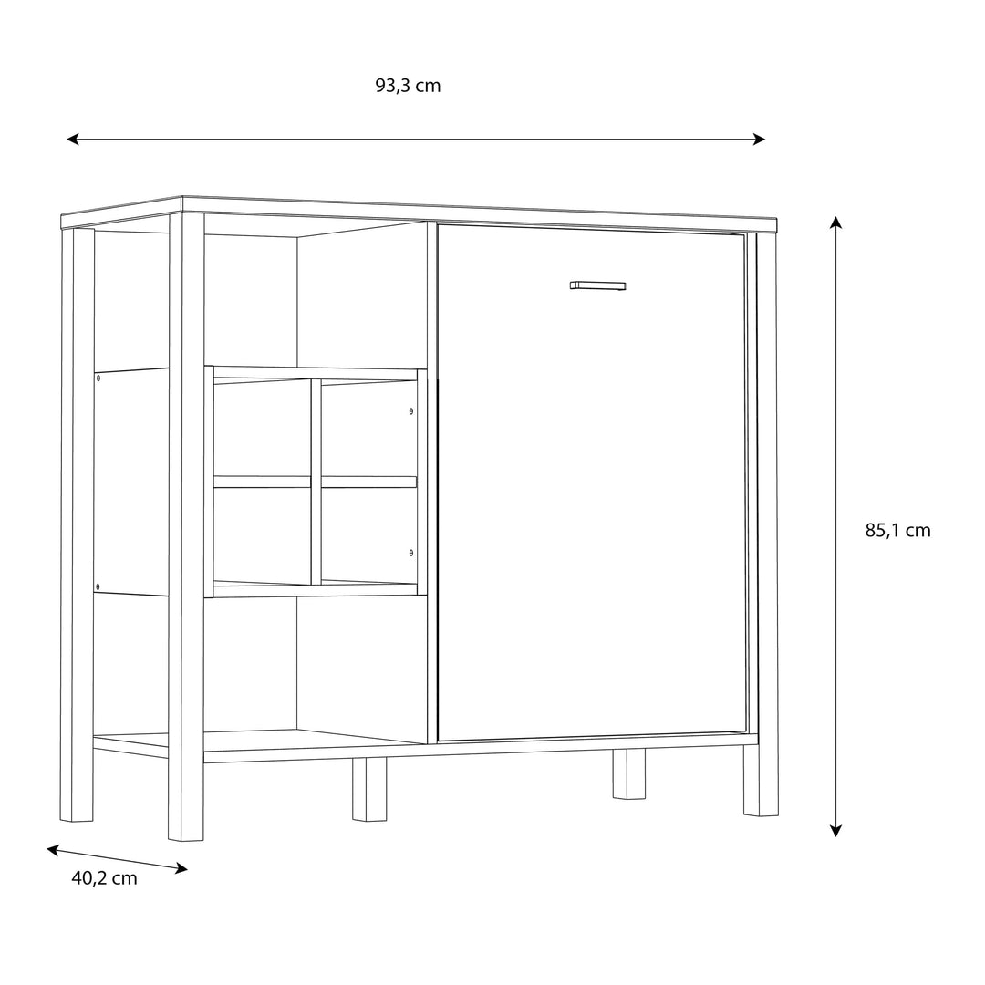 High Rock Storage / Display Chest in Matt Black/Riviera Oak - TidySpaces