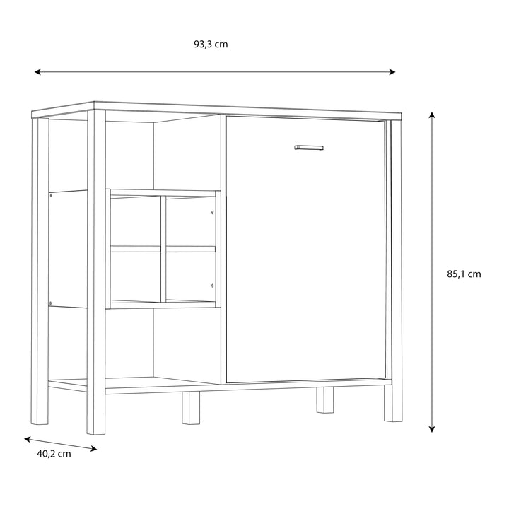 High Rock Storage / Display Chest in Matt Black/Riviera Oak - TidySpaces