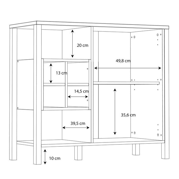 High Rock Storage / Display Chest in Matt Black/Riviera Oak - TidySpaces