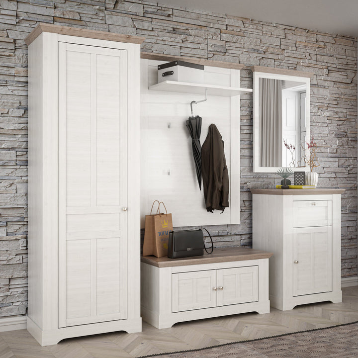 Illopa Hallway Wardrobe in Oak Nelson/Snowy Oak - TidySpaces