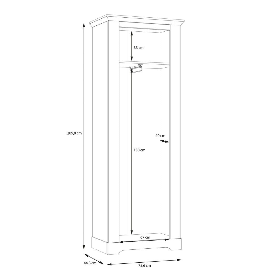 Illopa Hallway Wardrobe in Oak Nelson/Snowy Oak - TidySpaces