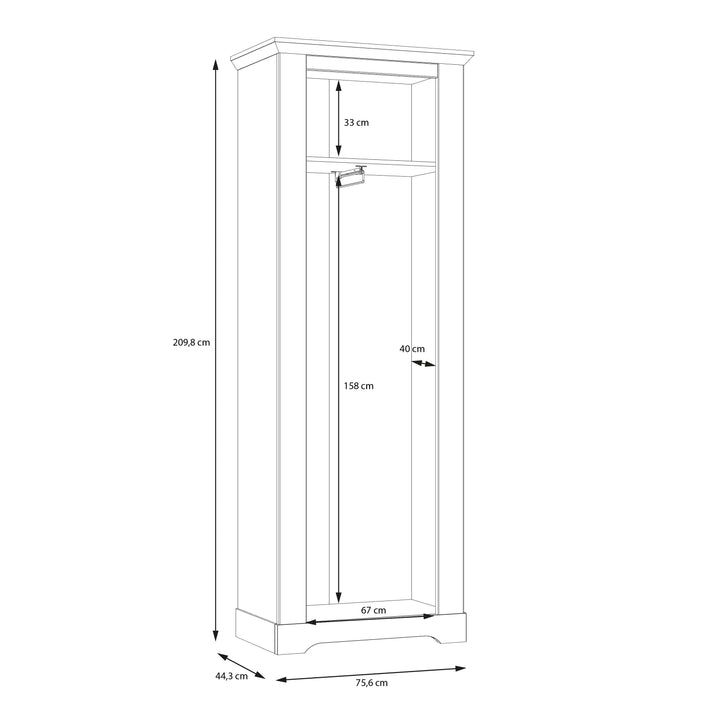 Illopa Hallway Wardrobe in Oak Nelson/Snowy Oak - TidySpaces