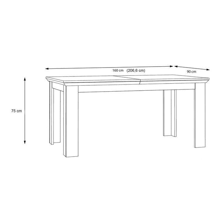 Illoppa Dining Table Extended in Oak Nelson/Snowy Oak - TidySpaces