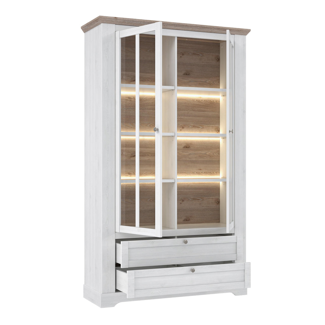 Iloppa Display Cabinet in Snowy Oak/Oak Nelson - TidySpaces