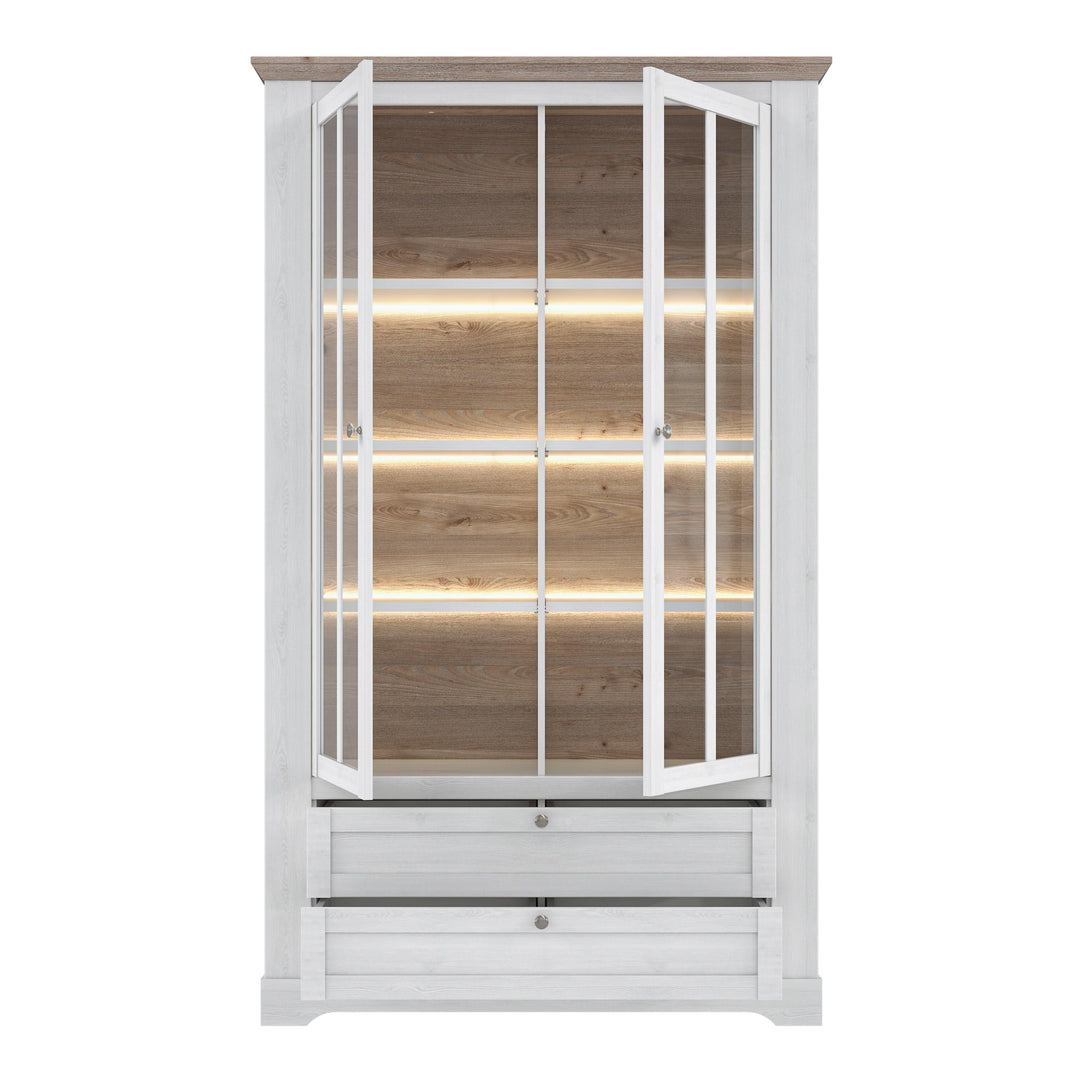 Iloppa Display Cabinet in Snowy Oak/Oak Nelson - TidySpaces