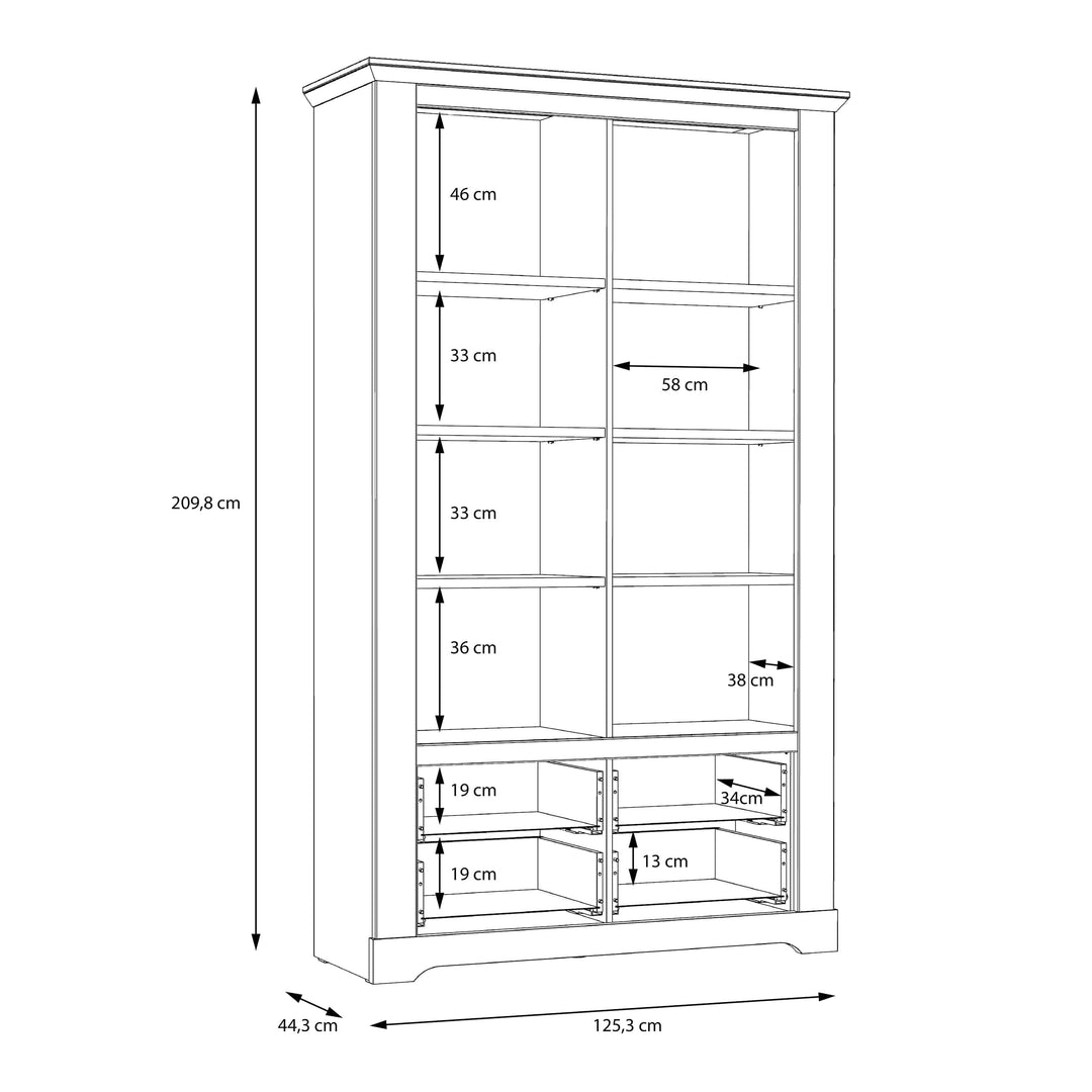 Iloppa Display Cabinet in Snowy Oak/Oak Nelson - TidySpaces