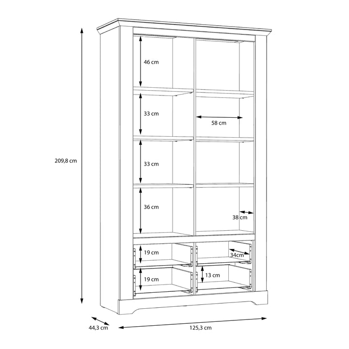 Iloppa Display Cabinet in Snowy Oak/Oak Nelson - TidySpaces