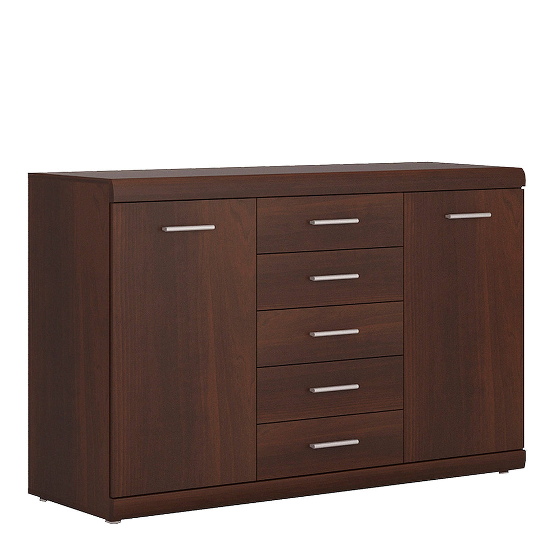 Imperial 2 Door 5 Drawer Sideboard in Dark Mahogany Melamine - TidySpaces