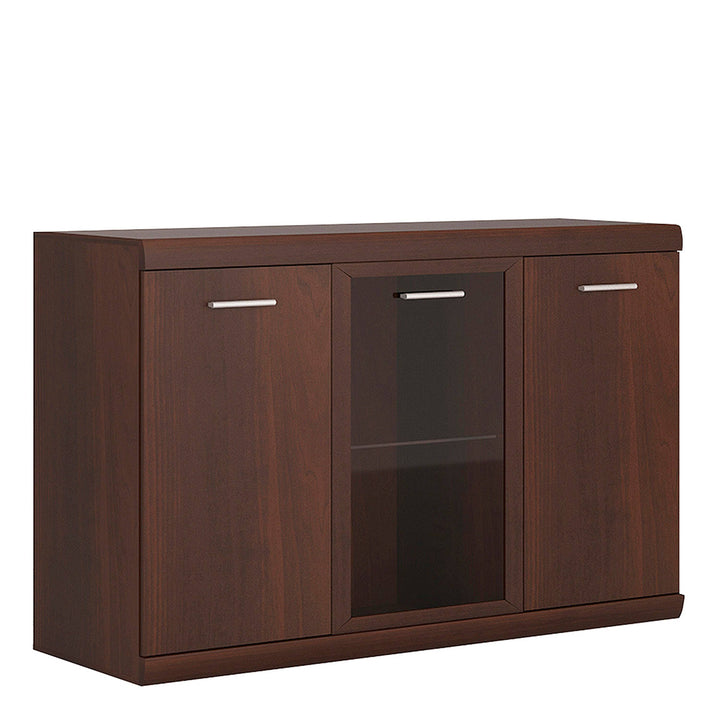 Imperial 3 Door Glazed Sideboard in Dark Mahogany Melamine - TidySpaces