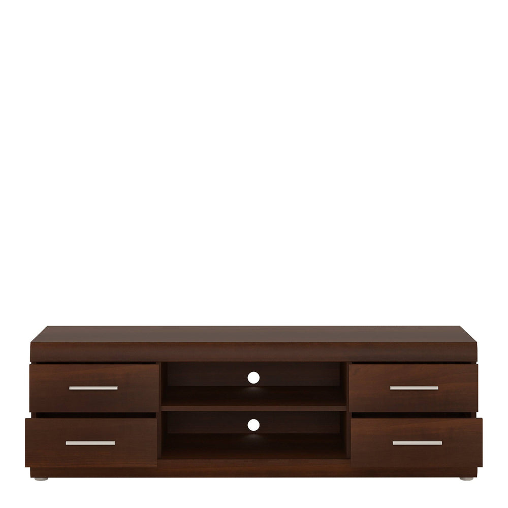 Imperial Wide 4 Drawer TV Cabinet in Dark Mahogany Melamine - TidySpaces