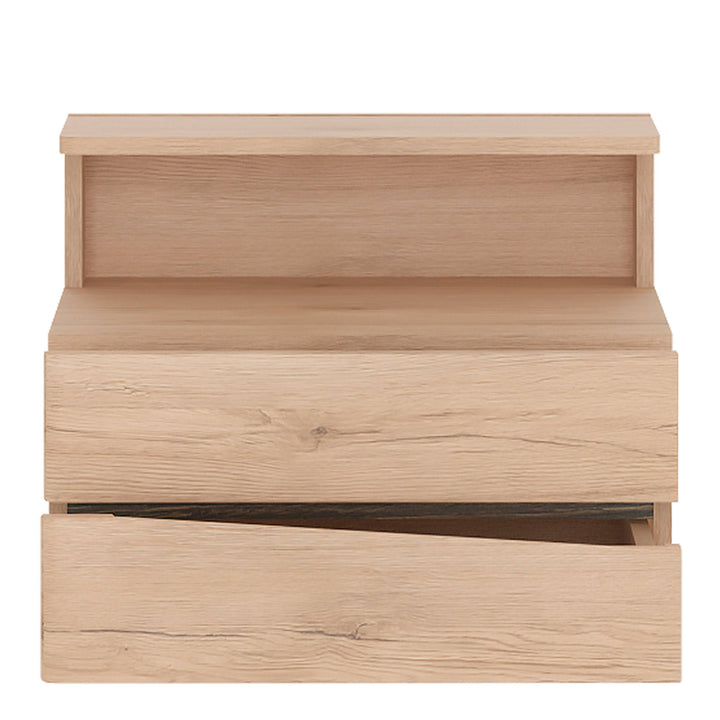 Kensington 2 Drawer Bedside Cabinet LH Drawer (wall fixing) in Oak - TidySpaces