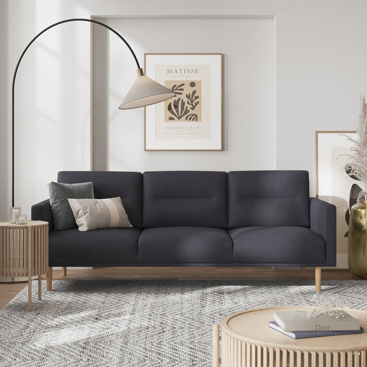 Larvik 3 Seater Sofa - Anthracite, Oak Legs - TidySpaces