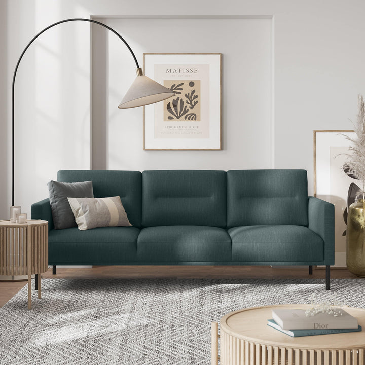 Larvik 3 Seater Sofa - Dark Green, Black Legs - TidySpaces