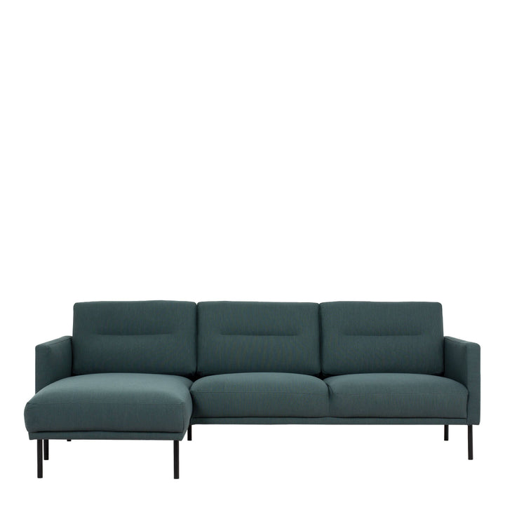 Larvik Chaiselongue Sofa (LH) - Dark Green , Black Legs - TidySpaces