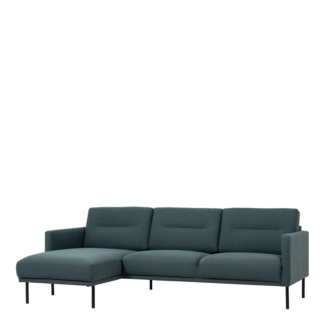 Larvik Chaiselongue Sofa (LH) - Dark Green , Black Legs - TidySpaces