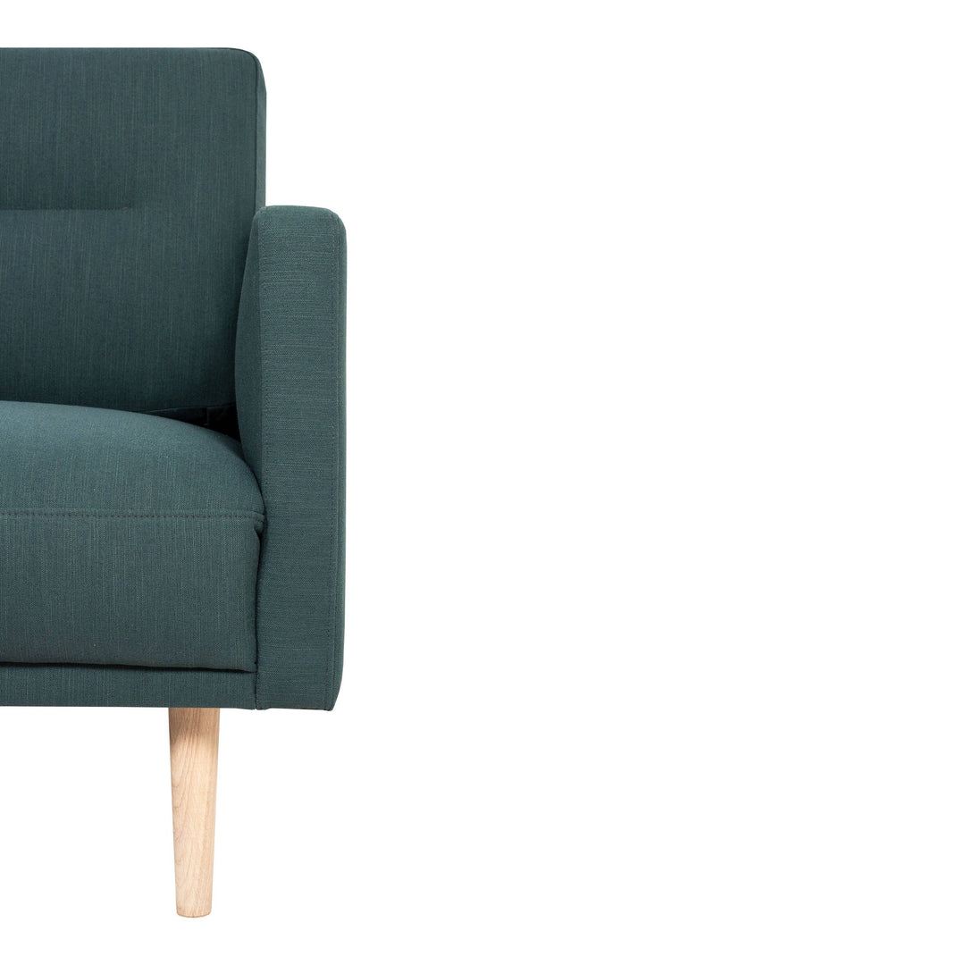 Larvik Chaiselongue Sofa  (LH) - Dark Green, Oak Legs - TidySpaces