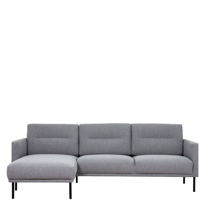 Larvik Chaiselongue Sofa (LH) - Grey , Black Legs - TidySpaces