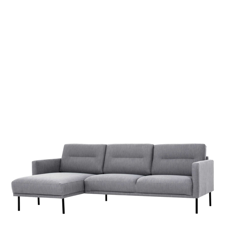 Larvik Chaiselongue Sofa (LH) - Grey , Black Legs - TidySpaces