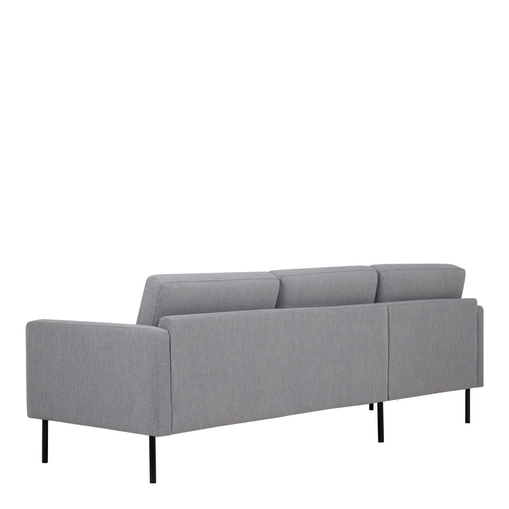 Larvik Chaiselongue Sofa (LH) - Grey , Black Legs - TidySpaces