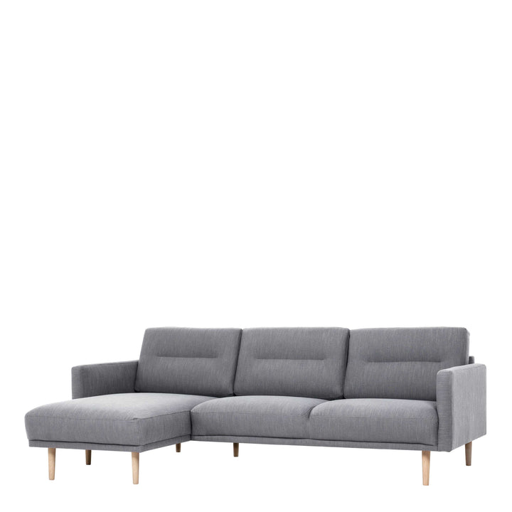 Larvik Chaiselongue Sofa  (LH) - Grey, Oak Legs - TidySpaces