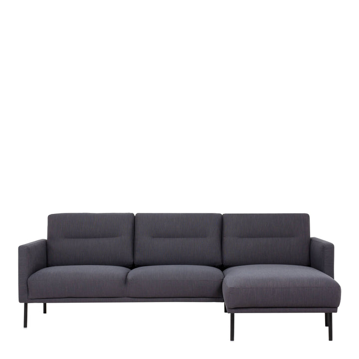 Larvik Chaiselongue Sofa (RH) - Anthracite , Black Legs - TidySpaces