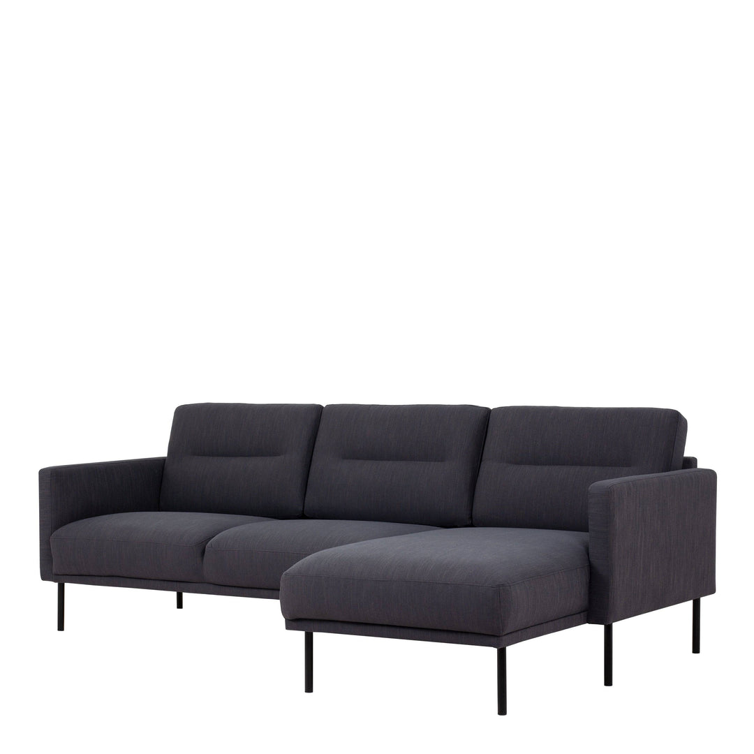 Larvik Chaiselongue Sofa (RH) - Anthracite , Black Legs - TidySpaces