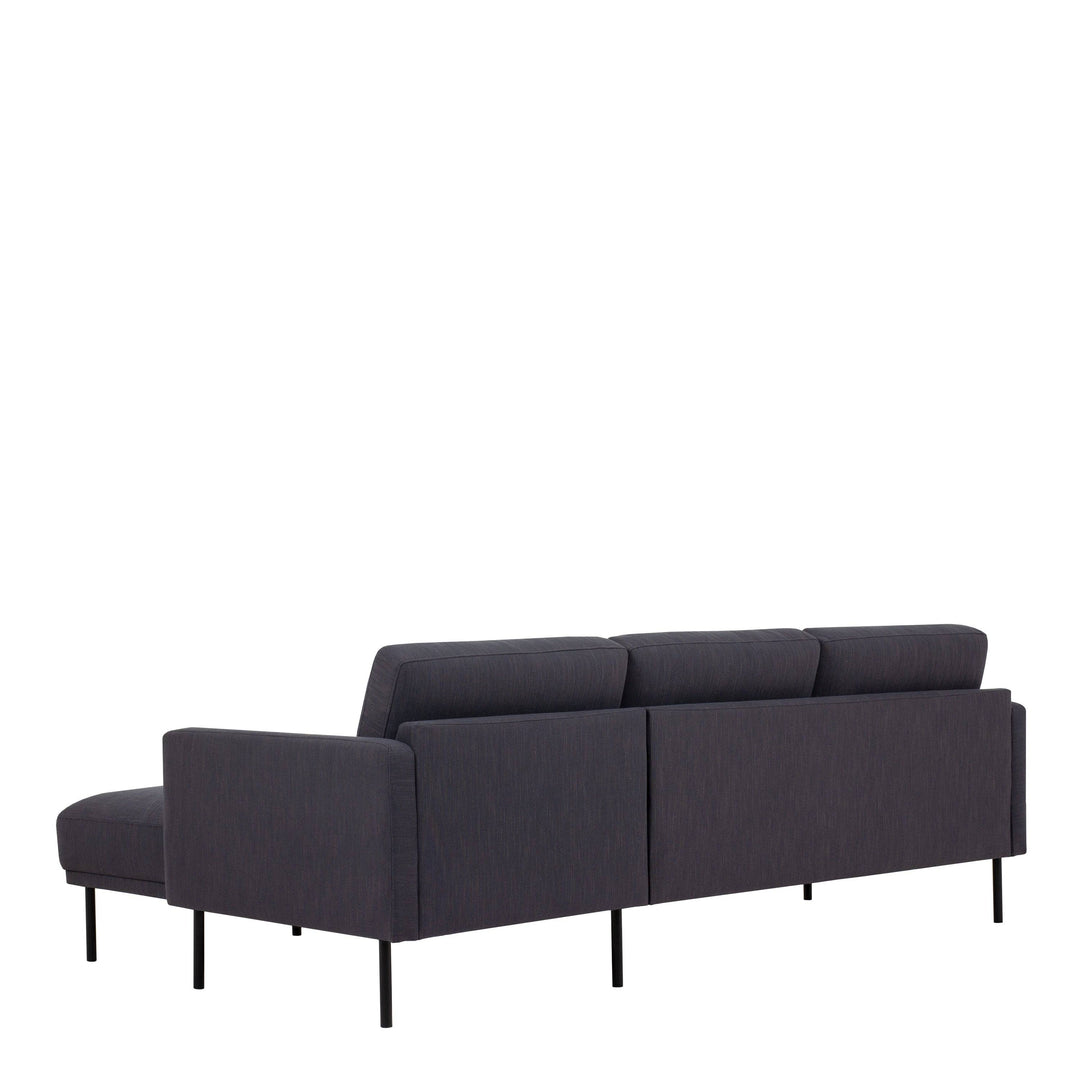 Larvik Chaiselongue Sofa (RH) - Anthracite , Black Legs - TidySpaces