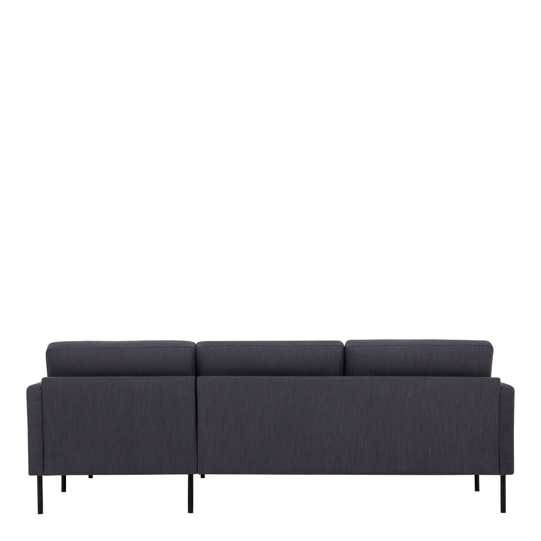 Larvik Chaiselongue Sofa (RH) - Anthracite , Black Legs - TidySpaces