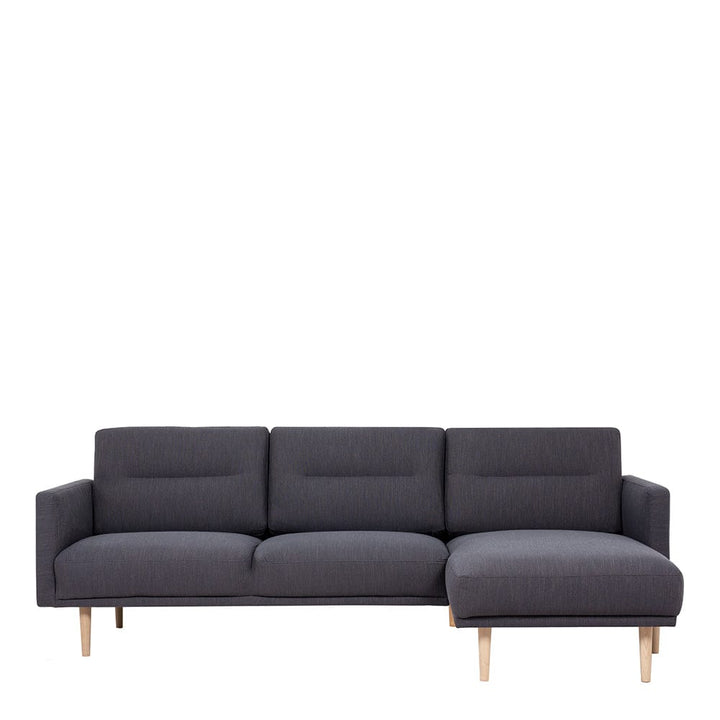 Larvik Chaiselongue Sofa (RH) - Anthracite, Oak Legs - TidySpaces