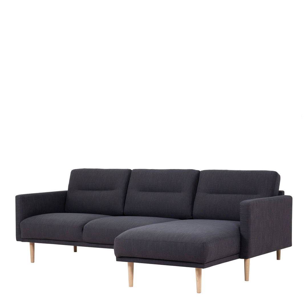 Larvik Chaiselongue Sofa (RH) - Anthracite, Oak Legs - TidySpaces