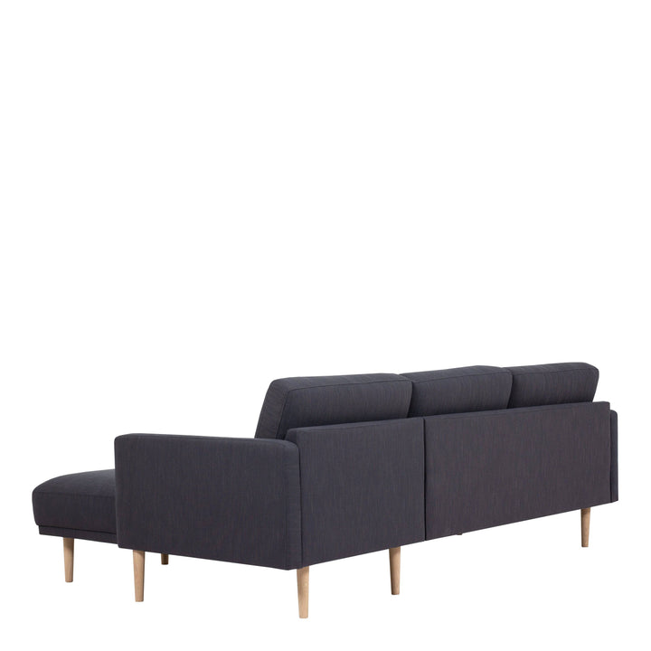 Larvik Chaiselongue Sofa (RH) - Anthracite, Oak Legs - TidySpaces