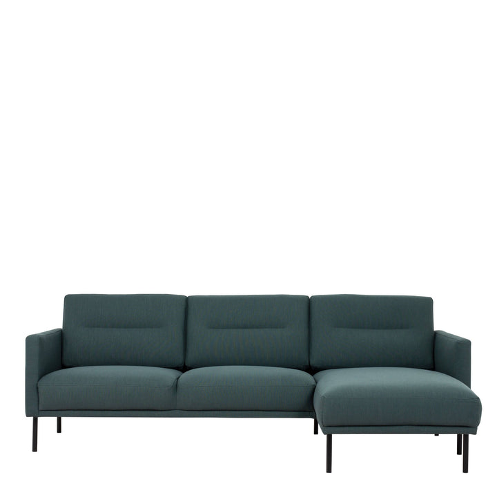 Larvik Chaiselongue Sofa (RH) - Dark Green, Black Legs - TidySpaces