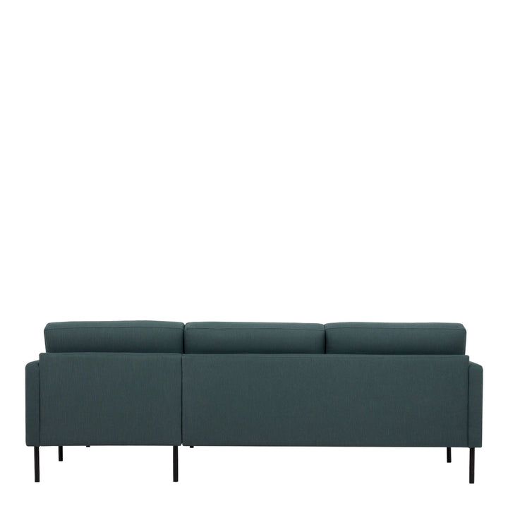 Larvik Chaiselongue Sofa (RH) - Dark Green, Black Legs - TidySpaces