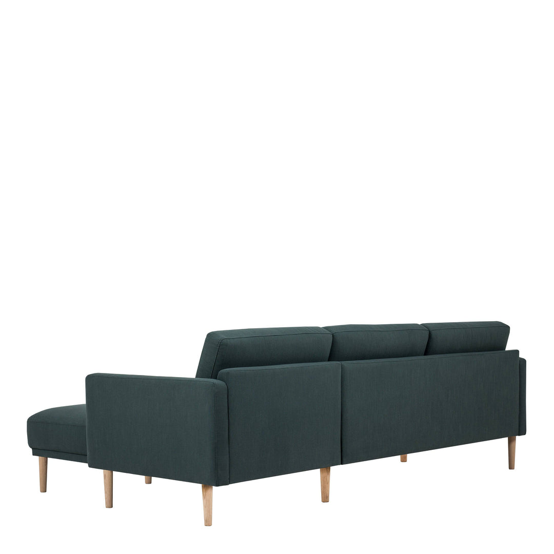 Larvik Chaiselongue Sofa (RH) - Dark Green, Oak Legs - TidySpaces