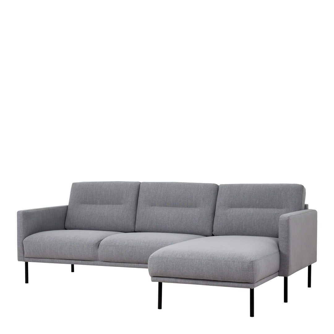 Larvik Chaiselongue Sofa (RH) - Grey, Black Legs - TidySpaces